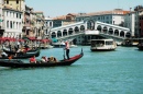 Gondola and the Rialto Bridge, Venice